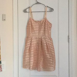 Metallic Pink Striped Dress